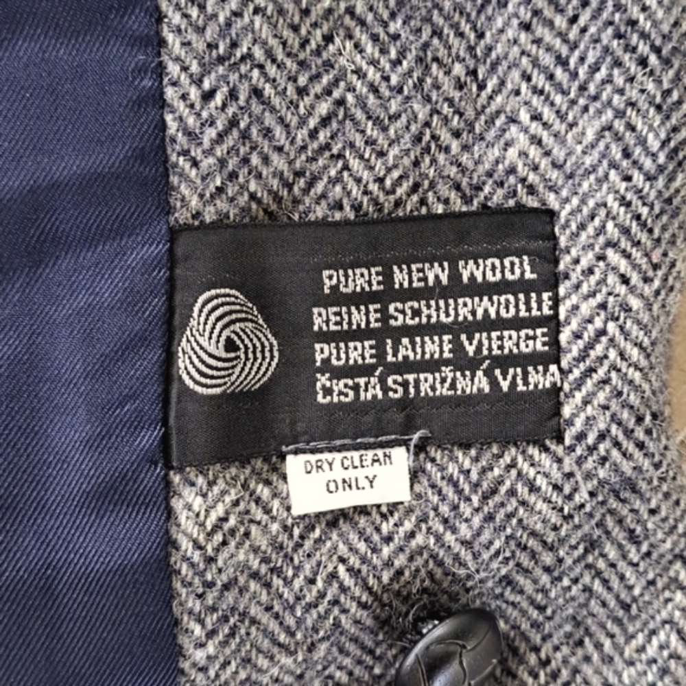 Vintage Pure Wool Swingles Herringbone Tailored Classic Blazer Jacket Coat - Picture 5 of 9